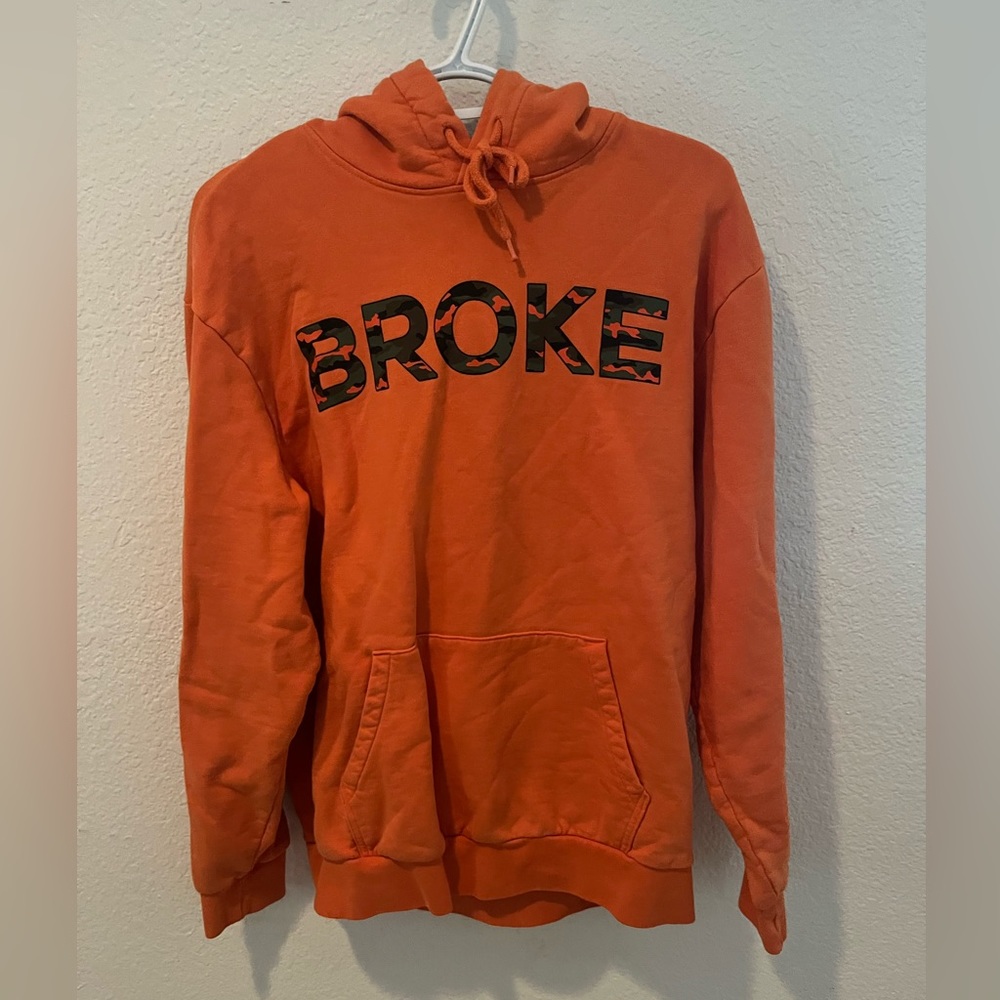 H&M Orange Design Hoodie Size M